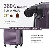Amazon.com | Tripcomp Luggage Sets Wear-Resistance Hardside Lightweight Suitcase Double Spinner Wheels, TSA Lock,Two Hooks, Scratch-resistant Carry-on,3 Piece Set(20inch 24inch 28inch) (Purple-85) | Luggage Sets