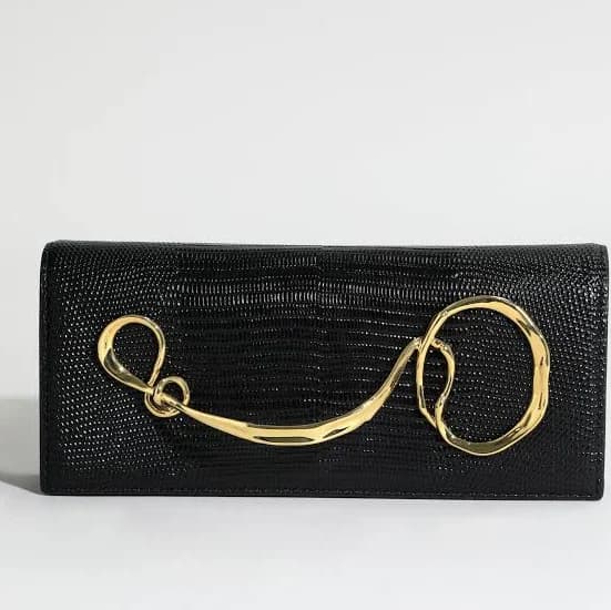 Alexis Women's Bittar Twisted Side Handle Leather Clutch