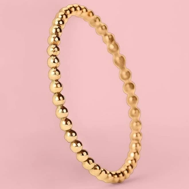 14K Gold Fill Dot Dotted Beaded Stacking Ring