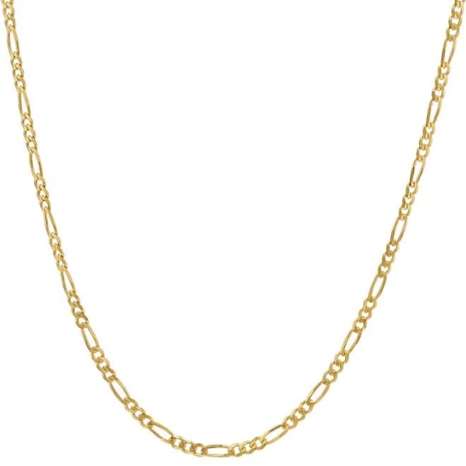 Figaro Chain Necklace 14K Yellow Gold by Baby Gold