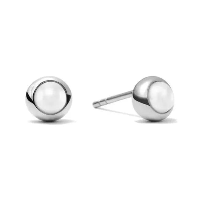 925 Sterling Silver Minimal Pearl Stud Earrings