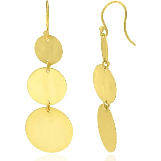18K Gold Plated Waterproof Handmade Circle Drop Earrings