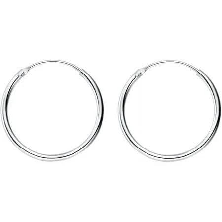 Sterling Silver 925 Minimalist Thin Endless Huggie Hoops