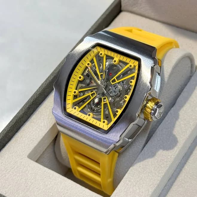 ONOLA Men's Skeleton Mechanical Self-Winding Watch