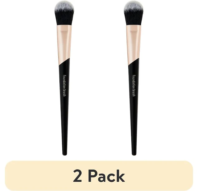(2 pack) Walmart Foundation Makeup & Cosmetic Brush for Smooth & Even Complexion, Black, 1 Count