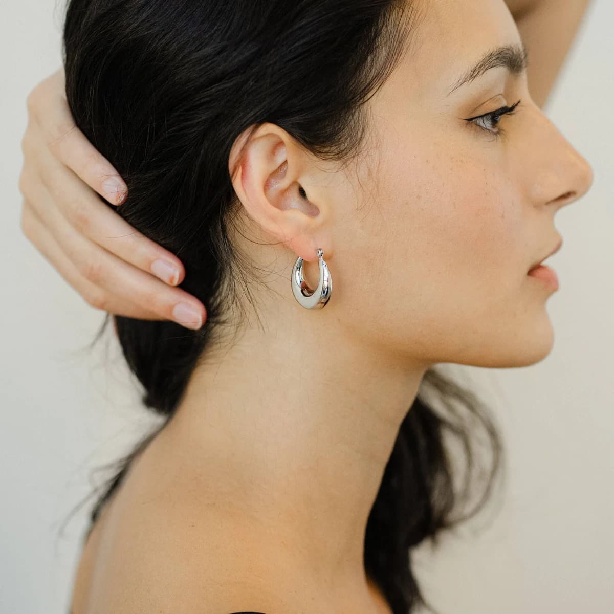 Women's Super Chunky Silver Hoop Earrings