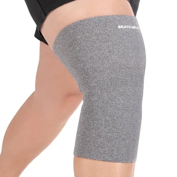 BraceAbility Plus Size Neoprene Knee Compression Sleeve Large Brace for Arthritis Pain & Support