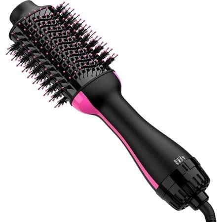 4-in-1 Hair Dryer Brush, Professional One-Step Hot Air Styler and Volumizer with Negative Ion Technology, Ceramic Titanium Barrel for Anti-Frizz