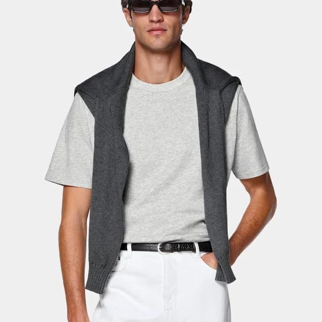Suitsupply Men's Pure Cotton Crewneck T-Shirt