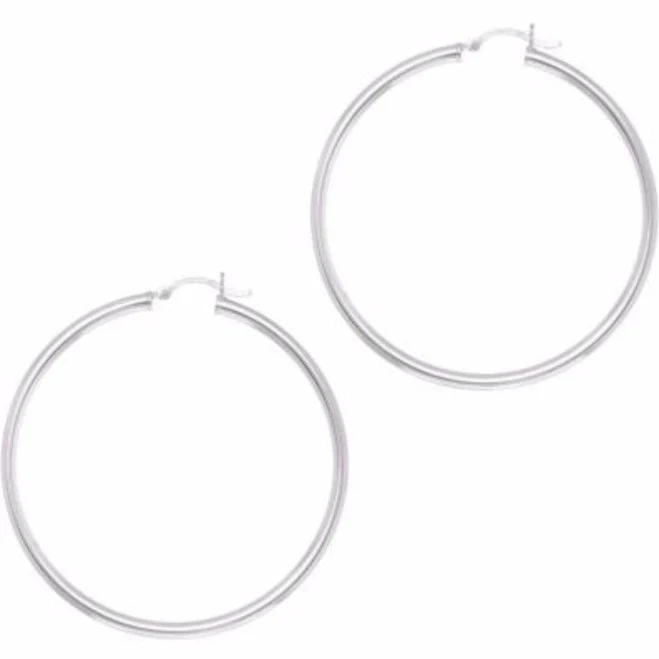 925 Sterling Silver Round Hoop Earrings