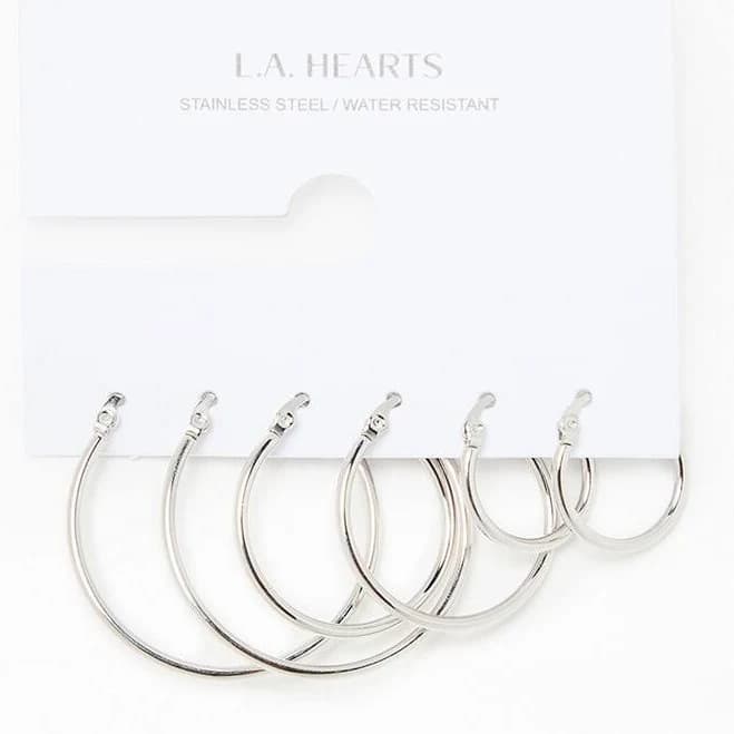 3 Pack Thin Hoop Earrings
