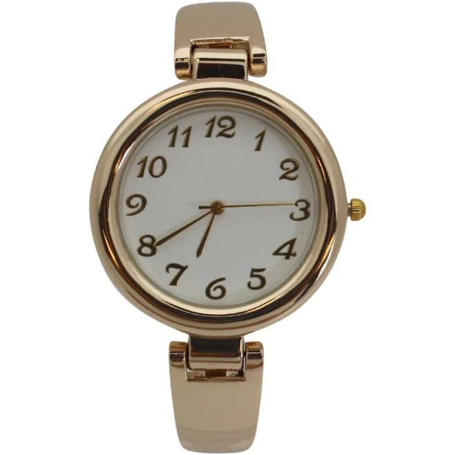 Olivia Pratt Women's Plain Texture Metallic Bangle Watch