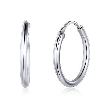 Chicsilver 925 Sterling Silver Hypoallergenic Hoop Earrings