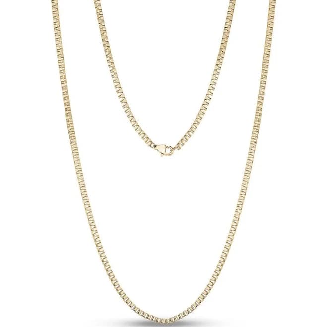 2.5mm Thin Stainless Steel Box link Necklace