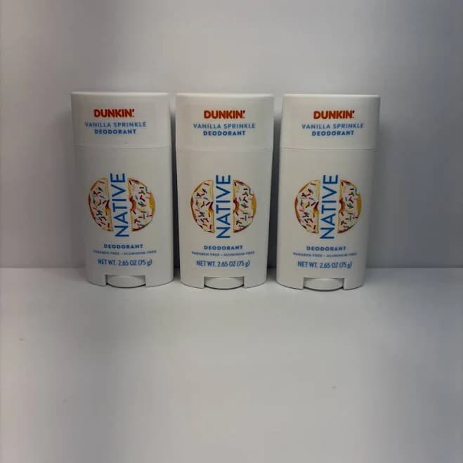 NATIVE Dunkin' Deodorant VANILLA SPRINKLE Aluminum Free - LOT OF 3