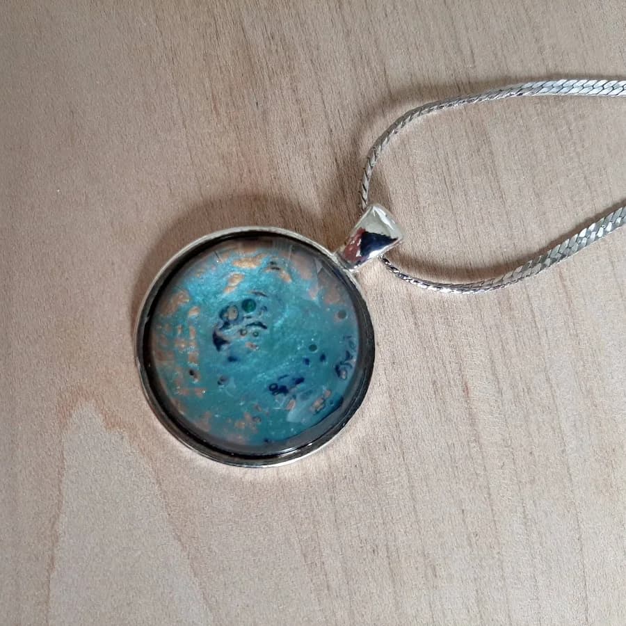 Modern Round Iridescent Pendant