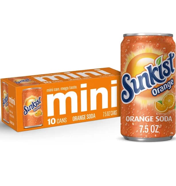 Sunkist Orange Soda Mini Cans 10 Pack