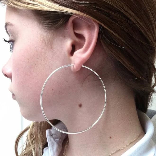 925 Sterling Silver Oversized Thin Hoop Earrings
