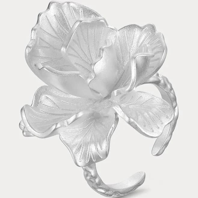 Selenichast Silver Flower Ring