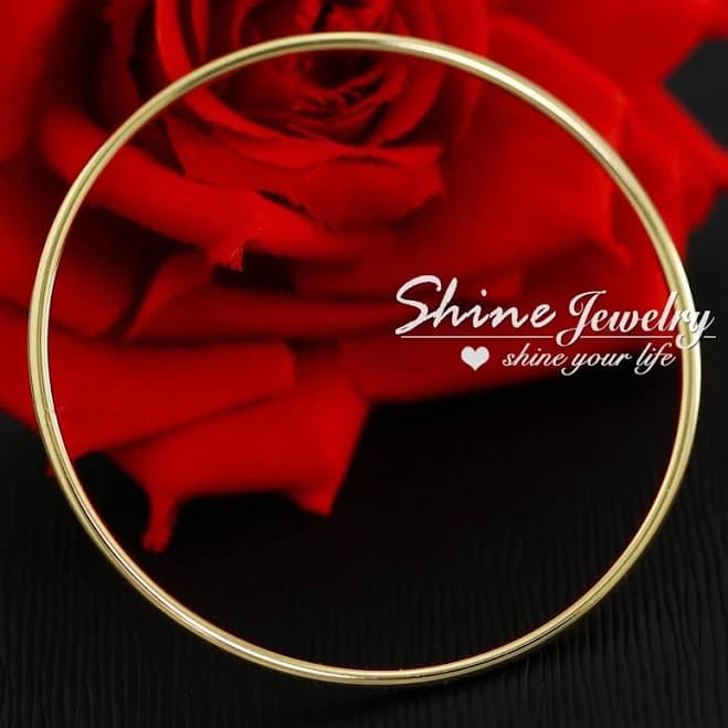 9K Yellow Gold Filled Round Band Golf Bangle