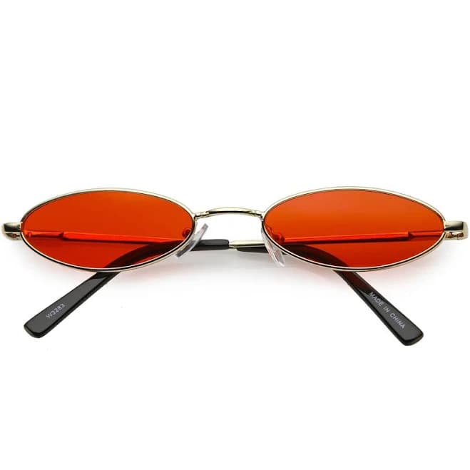Retro Oval Sunglasses with Slim Arms