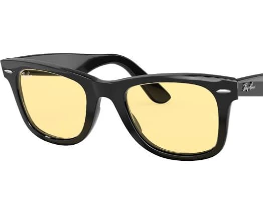 RAY-BAN RB2140F Original Wayfarer Classic Black - Sunglasses, Yellow Classic Lens