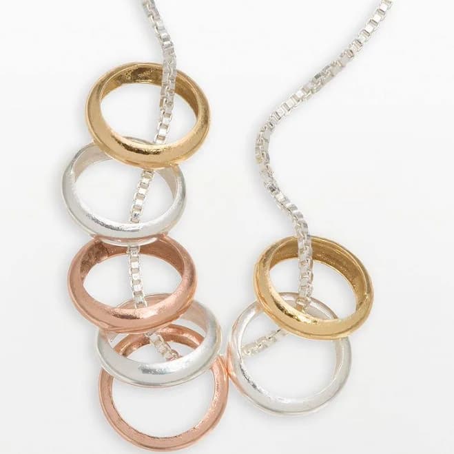 Sterling Silver Women's 7-Ring Necklace