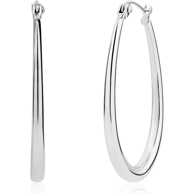 Contemporary Oval Hoops Earrings