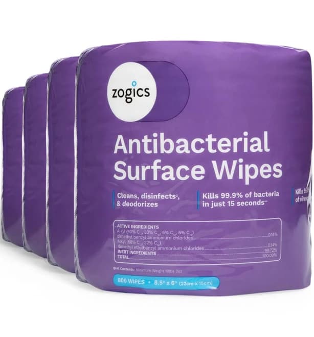 Zogics Antibacterial Disinfecting Wipes