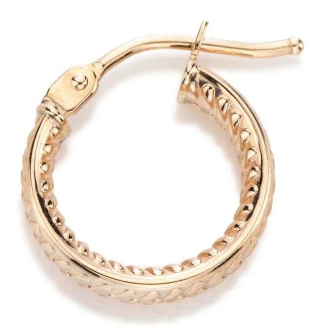 14ky Gold Textured Hoop Earring