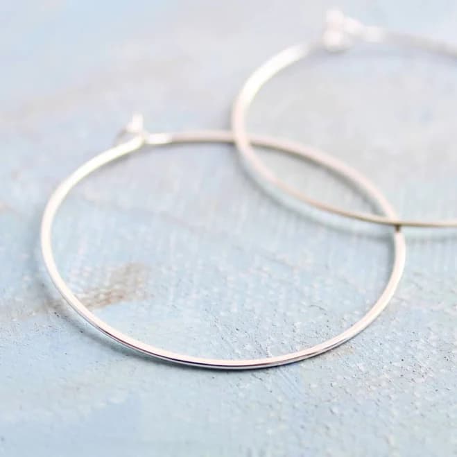 Sterling Silver Minimalist Hoop Earrings