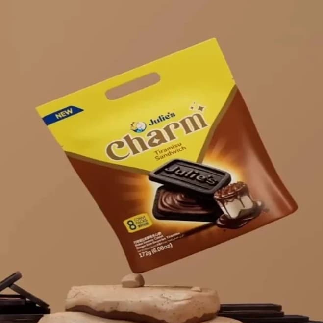 Julie's Biscuits Cookies Chocolate Tiramisu Cream Bites 2X 172g | Halal | Malaysia | Pantry | Packet | Less Than 50 Calories | Party