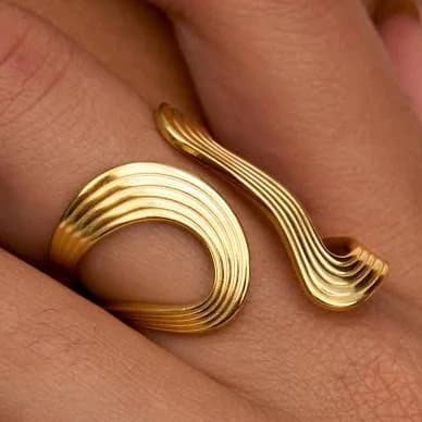 18K Gold Minimalist Stackable Statement Ring