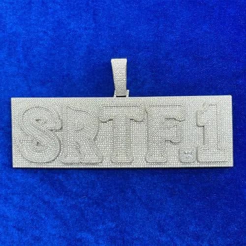 The Boss Custom Made VVS Diamond CZ Handset Nameplate Pendant in Gold