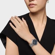 Analog Watch with blue face and steel bracelet S-Mesh Mirror | TOUS