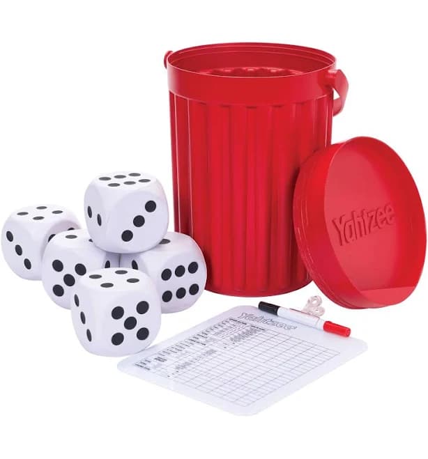 Hasbro Giant Yahtzee 5 Giant Foam Dice Shaker Bucket