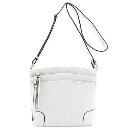 Fashionpuzzle Triple Zipper Pocket Crossbody Bag