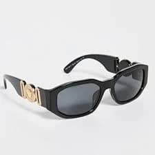Versace VE4361F Women's Black Square Sunglasses Gold Medusa