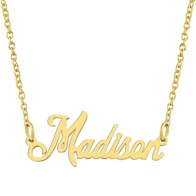 18K Gold Plated Stainless Steel Personalized Name Pendant Necklace