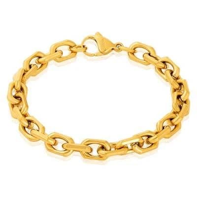 Invicta Men's Beveled Edge Rectangular Link Chain Bracelet