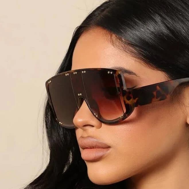 Oversized Sunglasses Tortoise Brown Frame And Lens Street Wear Uv400