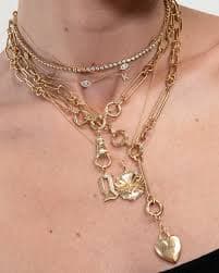 Layered Initial Necklaces For Women, 14K Gold Plated Cute Bar