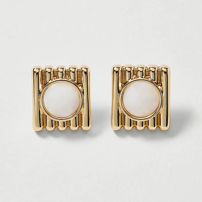 Ann Taylor Women's Textured Stone Stud Earrings