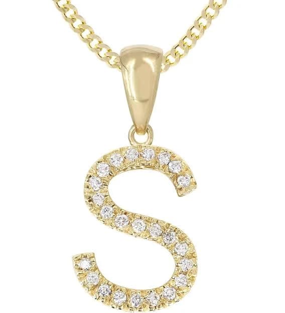 .75 Carat Diamond Initial Pendant in 14K Gold