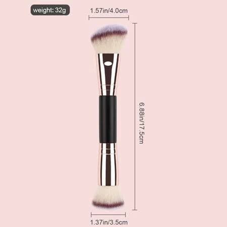 Black Gold Double Ended Makeup Brush for Foundation and Loose Powder 1 Piece