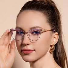 chic women's blue light blocking glasses with accents, metal frame & clear lens - oval shape, color changing, flat | Check Out Today's Deals Now | Temu