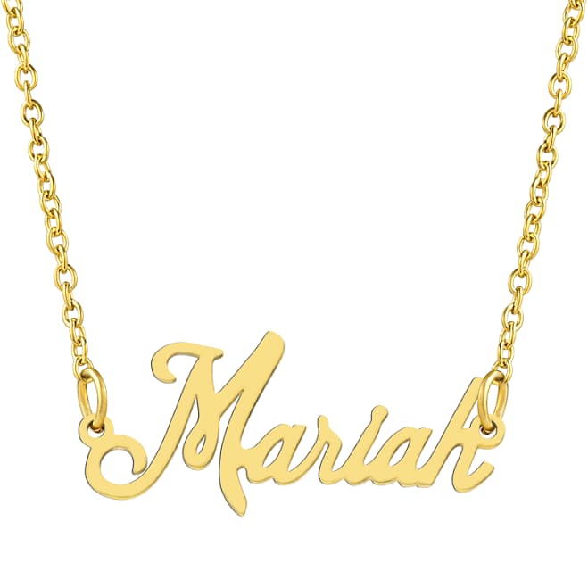 18K Gold Plated Stainless Steel Personalized Name Pendant Necklace