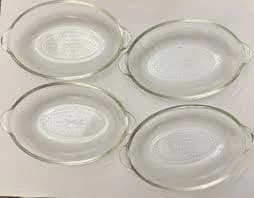 Vintage Set Of 4 Coca-Cola Pyrex Casserole Dishes 4x7" Type-B14 Perfect Cond.
