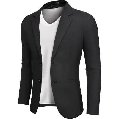 COOFANDY Men's Casual Slim Fit Two Button Suit Jacket