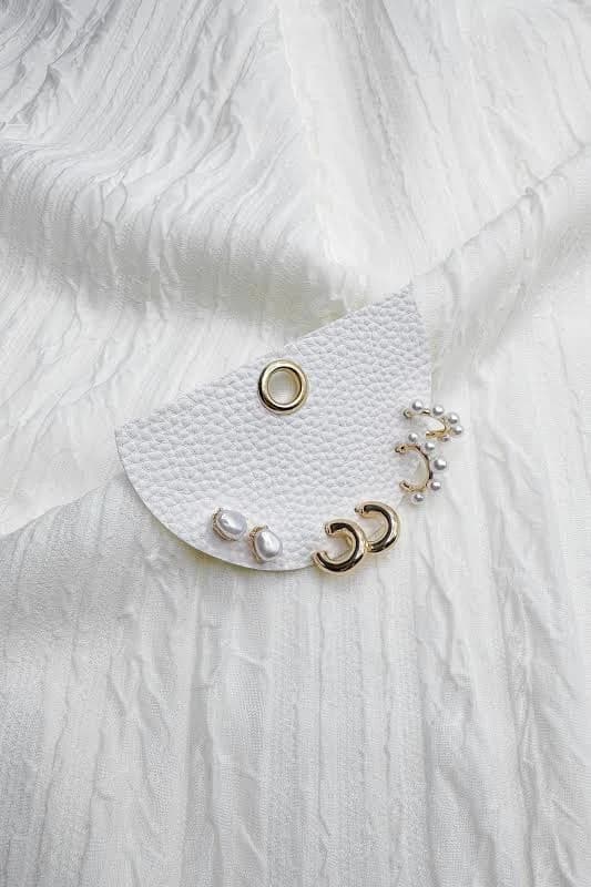 Myra Pearl Stud & Hoop Earring Set